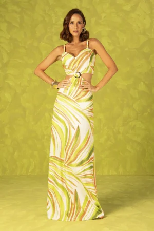 Vestido Paula Estampado Verde