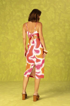 Vestido Rosa Estampado Rosa