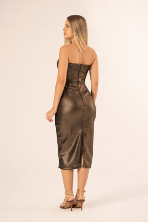 Vestido Cinara Preto Dourado