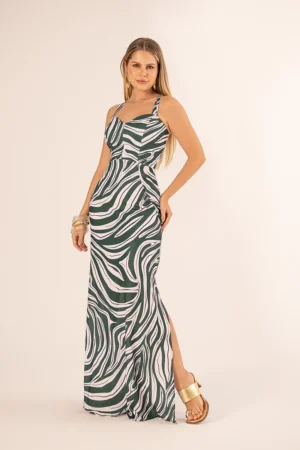 Vestido Ella Verde Estampado