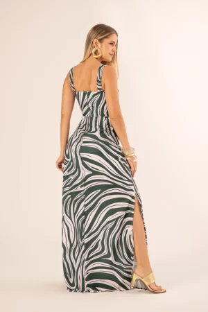 Vestido Ella Verde Estampado