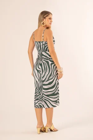 Vestido Ketly Verde Estampado