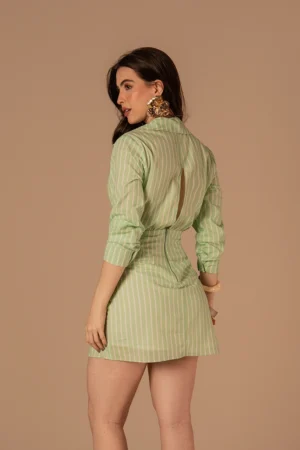 Vestido Amália Listrado Verde