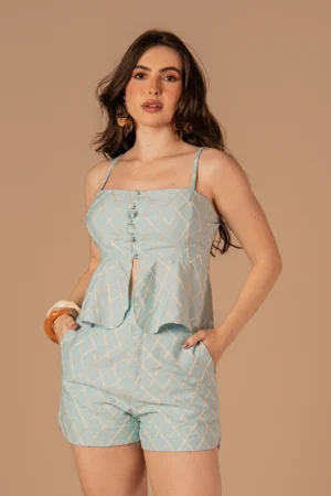 Conjunto Mirela Azul Celeste