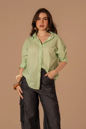 Camisa Valeska Listrado Verde