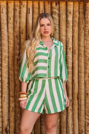 Conjunto Adriana Listrado Verde