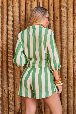 Conjunto Adriana Listrado Verde