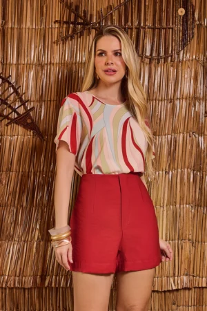 Blusa Lucy Estampada Bege